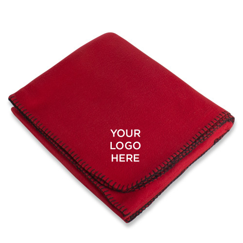 Red Arctic Fleece Blanket-Blank Logo