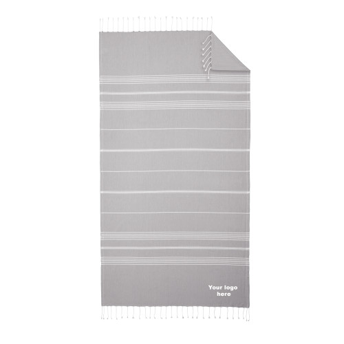 100% Cotton Grey/White Cali Throw-Blank Logo