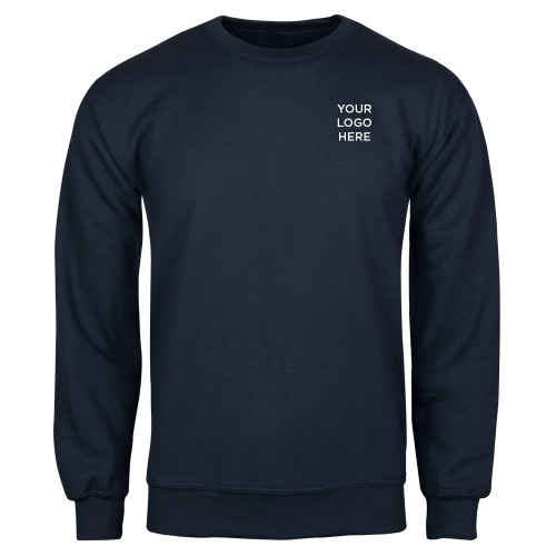 Navy Fleece Crew-Blank Logo