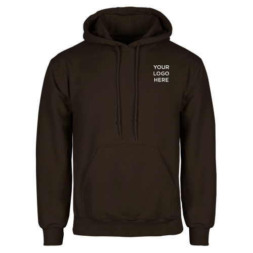 Brown Fleece Hoodie-Blank Logo