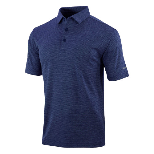 Columbia Navy Sand Tee Polo-Blank Logo