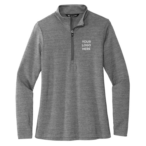 TravisMathew Womens Grey Crestview 1/4 Zip-Blank Logo