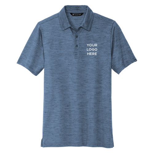 TravisMathew Riviera Blue Auckland Slub Polo-Blank Logo
