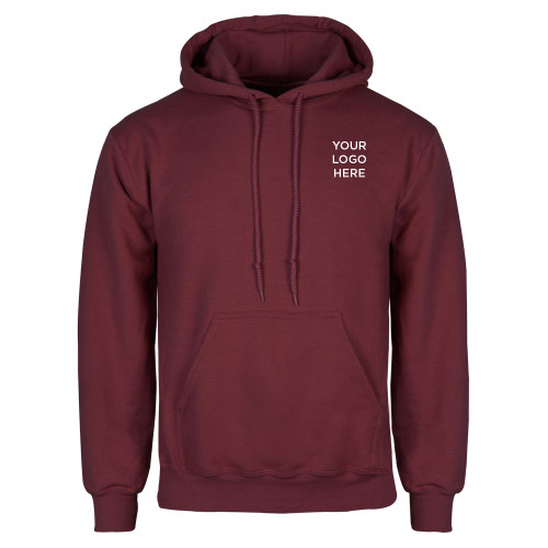 Maroon Fleece Hoodie-Blank Logo