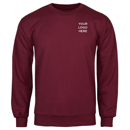 Maroon Fleece Crew-Blank Logo