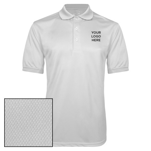 White Dry Mesh Polo-Blank Logo