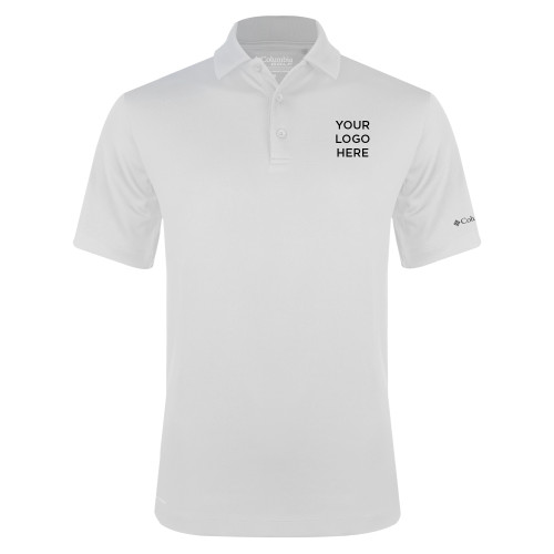 Columbia White Omni Wick Drive Polo-Blank Logo