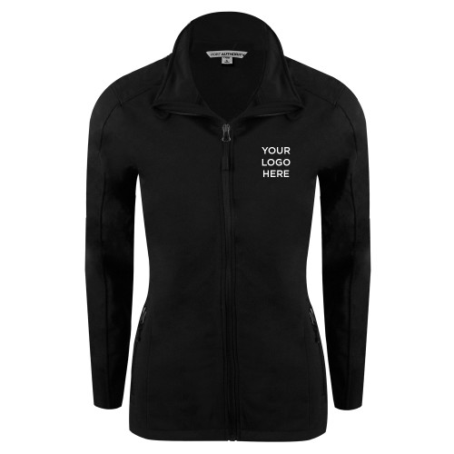 Womens Black Softshell Jacket-Blank Logo