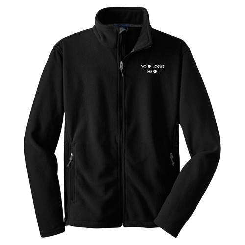 Youth Black Fleece Full Zip Jacket-Blank Logo