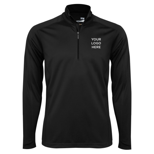 Syntrel Black Interlock 1/4 Zip-Blank Logo