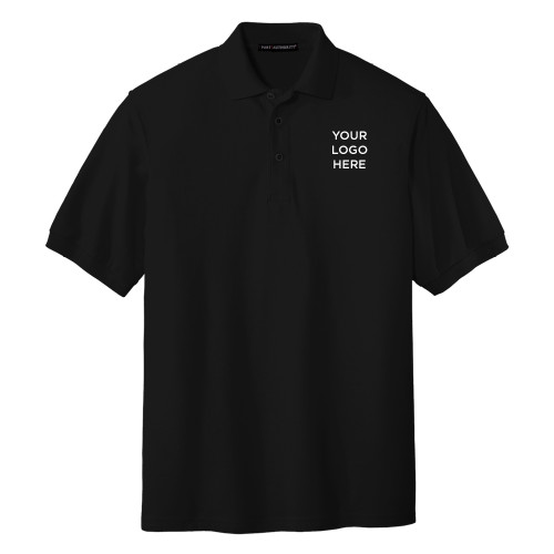Black Silk Touch Polo-Blank Logo
