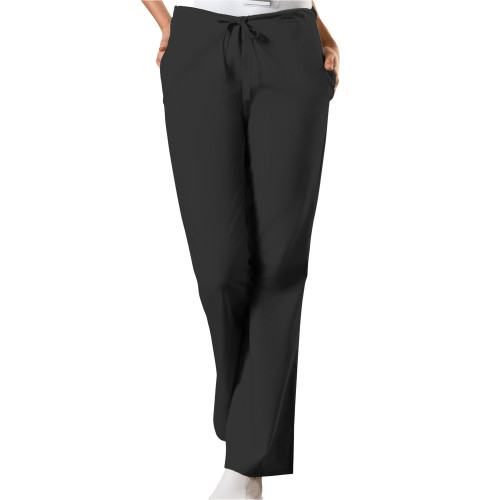 Womens Black WW Originals Drawstring Scrub Pant-Blank Logo
