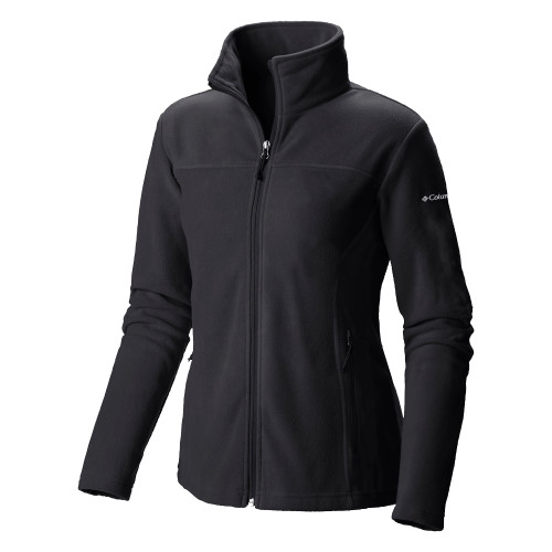 Columbia Womens Full Zip Black Fleece Jacket-Blank Logo