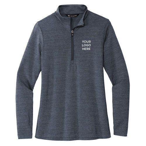 TravisMathew Womens Navy Crestview 1/4 Zip-Blank Logo