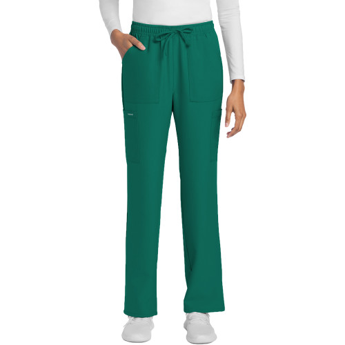 Womens Hunter Green Ultra Cargo Scrub Pant BLANK-Blank Logo