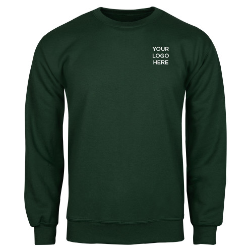 Dark Green Fleece Crew-Blank Logo