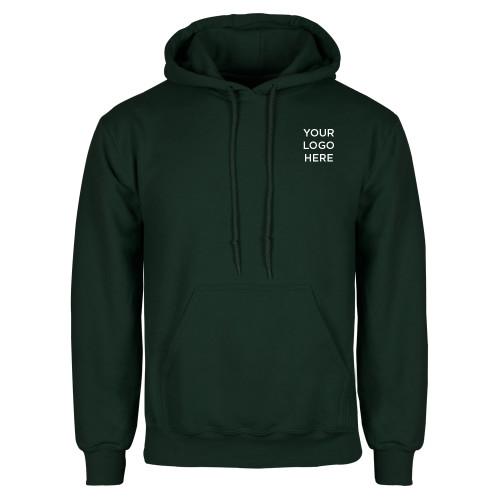 Dark Green Fleece Hood-Blank Logo