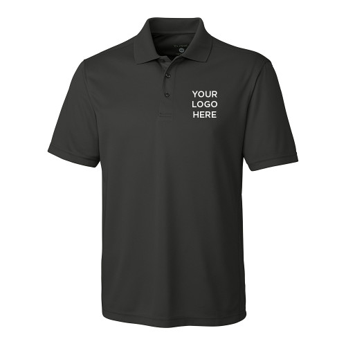 C&B Dark Grey Clique Ice Pique Polo-Blank Logo