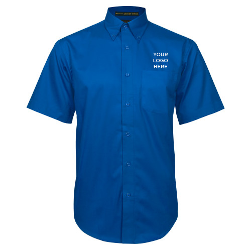 Royal Twill Button Down Short Sleeve-Blank Logo