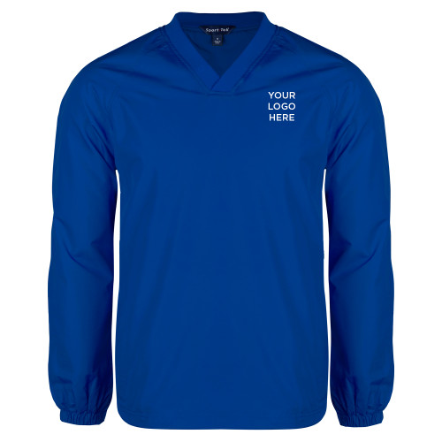 Royal V Neck Raglan Windshirt-Blank Logo