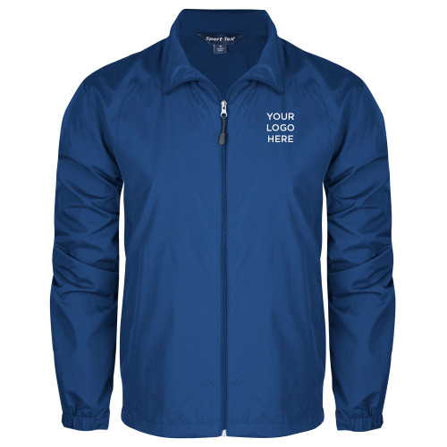 Royal Full Zip Wind Jacket-Blank Logo