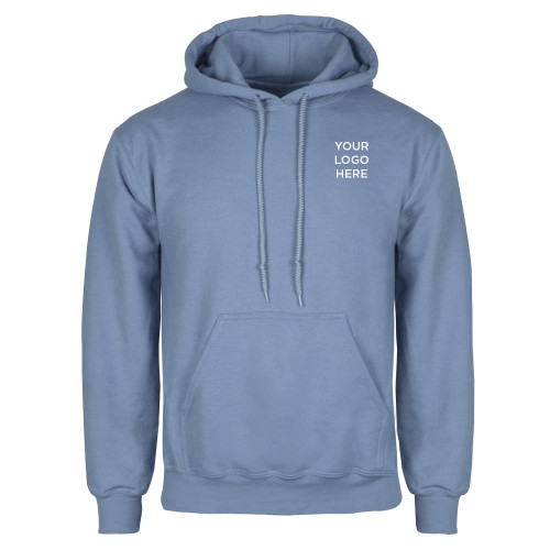 Light Blue Fleece Hoodie-Blank Logo