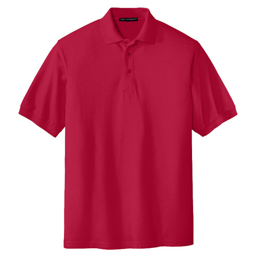 Extended Red Silk Touch Polo-Blank Logo