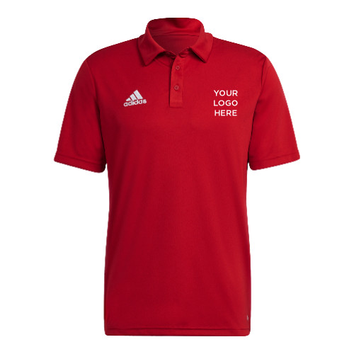 Adidas Red Entrada Polo-Blank Logo