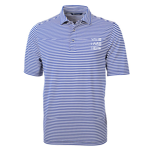 C&B Royal Virtue Eco Pique Stripe Polo-Blank Logo