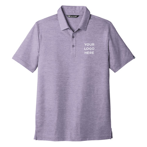TravisMathew Purple Sage Heather Oceanside Heather Polo-Blank Logo