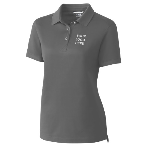 C&B Womens Charcoal Championship Polo-Blank Logo