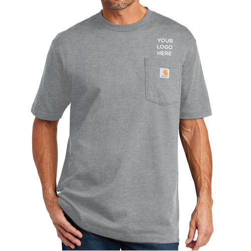 Carhartt Workwear Heather Grey Pocket T Shirt-Blank Logo
