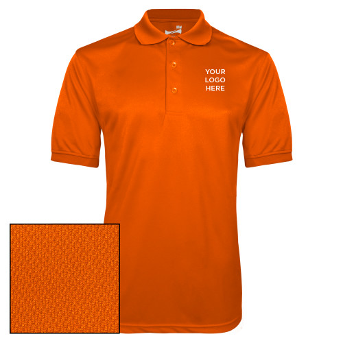 Orange Dry Mesh Polo-Blank Logo