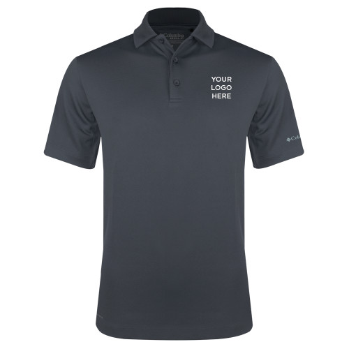 Columbia Charcoal Omni Wick Drive Polo-Blank Logo