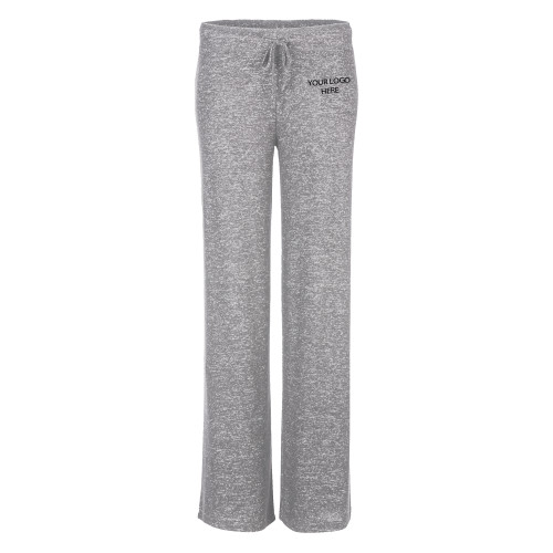 Boxercraft Womens Oxford Grey Heather Cuddle Wide Leg Pant-Blank Logo