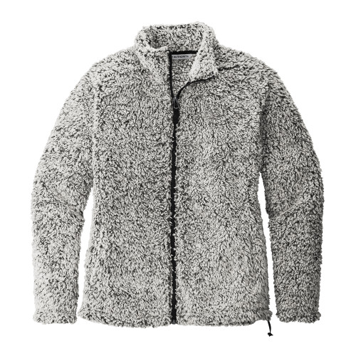 Womens Grey Heather Cozy Fleece Jacket-Blank Logo