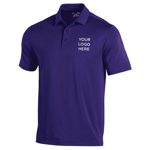 Under Armour Purple T2 Performance Polo-Blank Logo