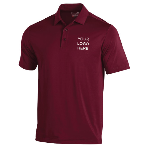 Under Armour Maroon T2 Performance Polo-Blank Logo