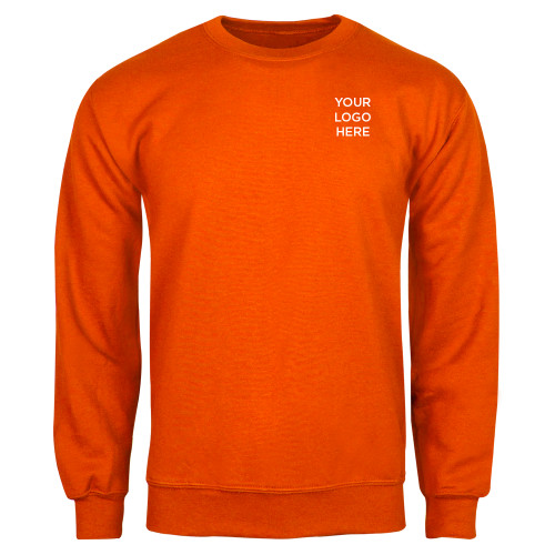 Orange Fleece Crew-Blank Logo