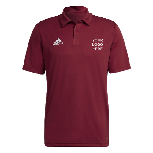 Adidas Burgundy Entrada Polo-Blank Logo