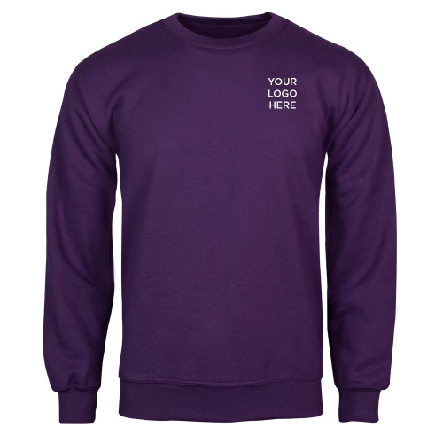 Purple Fleece Crew-Blank Logo