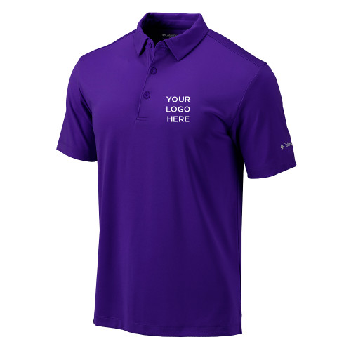 Columbia Purple Omni Wick Drive Polo-Blank Logo