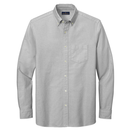 Brooks Brothers Windsor Grey Casual Oxford Cloth Shirt-Blank Logo