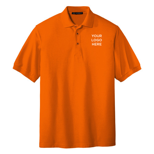 Orange Silk Touch Polo-Blank Logo