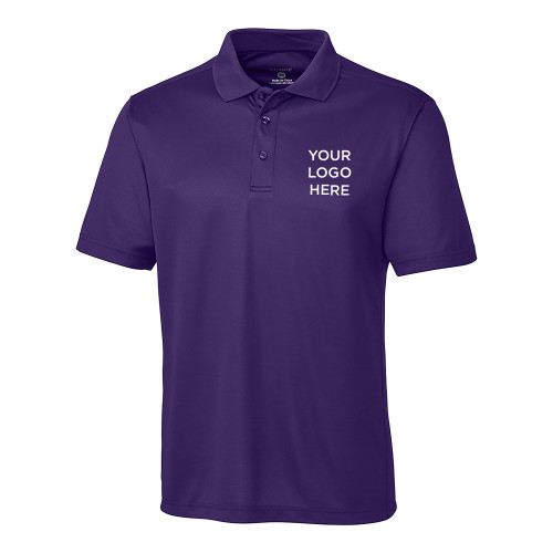 C&B Purple Clique Ice Pique Polo-Blank Logo