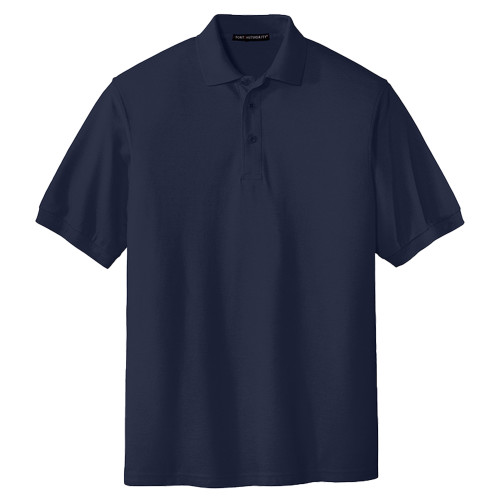 Extended Navy Silk Touch Polo-Blank Logo