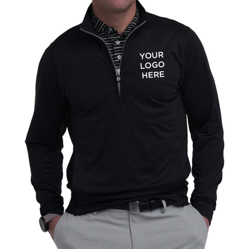 B Draddy Black Sport Blair Half Zip-Blank Logo