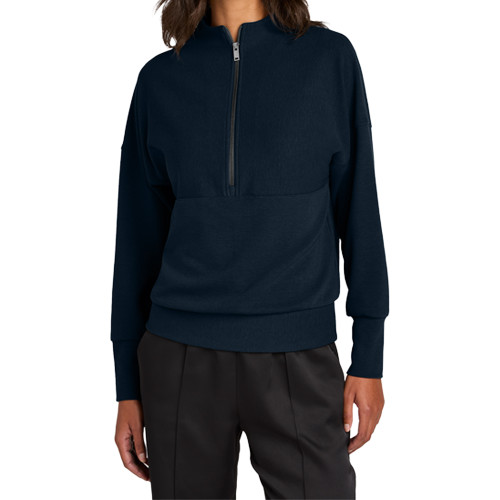 Mercer+Mettle Womens Night Navy 1/4 Zip-Blank Logo