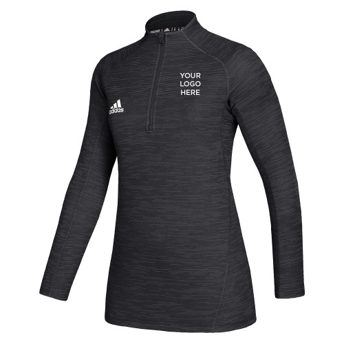 Adidas Womens Black Game Mode 1/4 Zip-Blank Logo