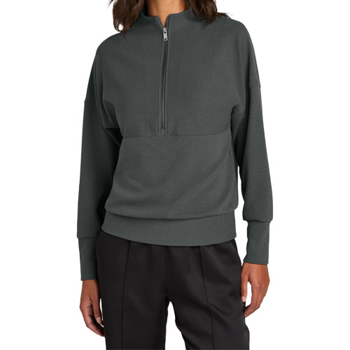 Mercer+Mettle Womens Storm Grey 1/4 Zip-Blank Logo